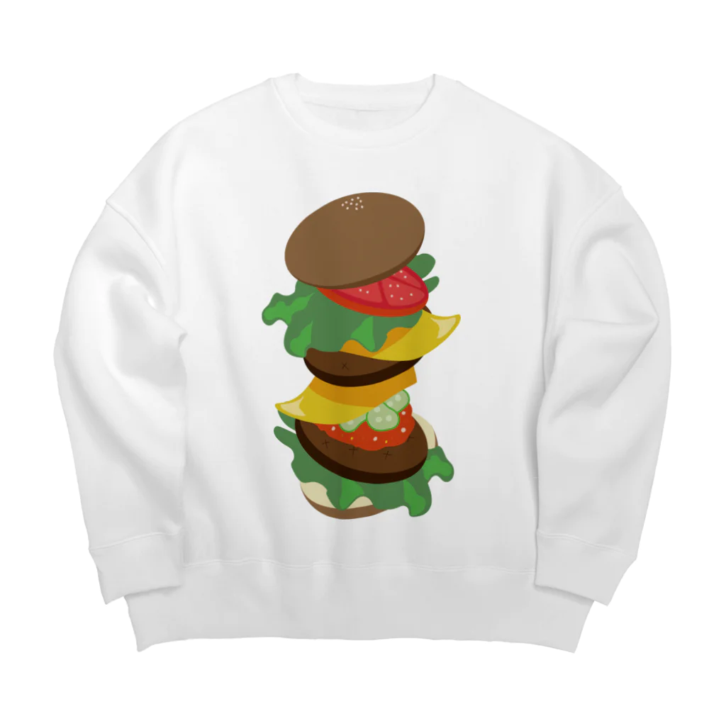 AWESOME HAMBURGERのダブルチーズバーガー Big Crew Neck Sweatshirt