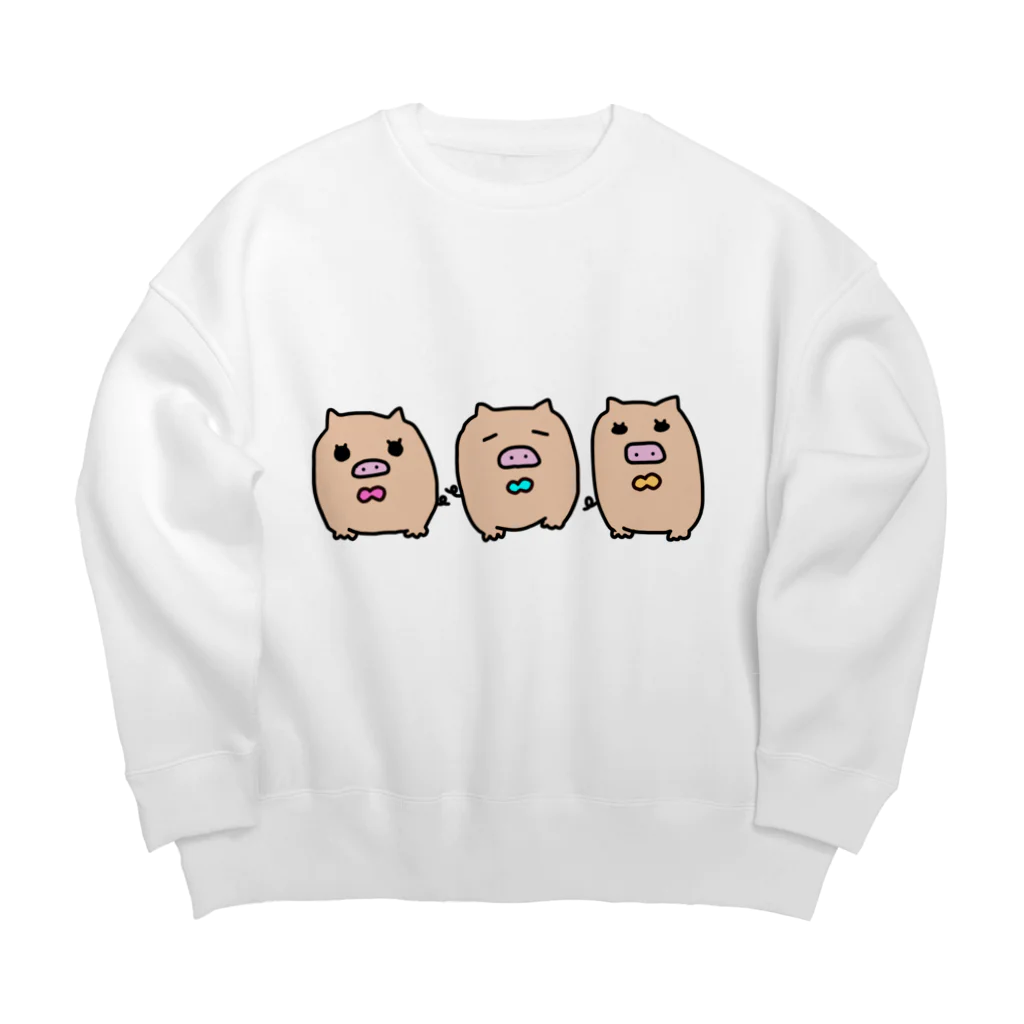 ぴちゃん@愛でられたい🍞の豚さん🐷 Big Crew Neck Sweatshirt