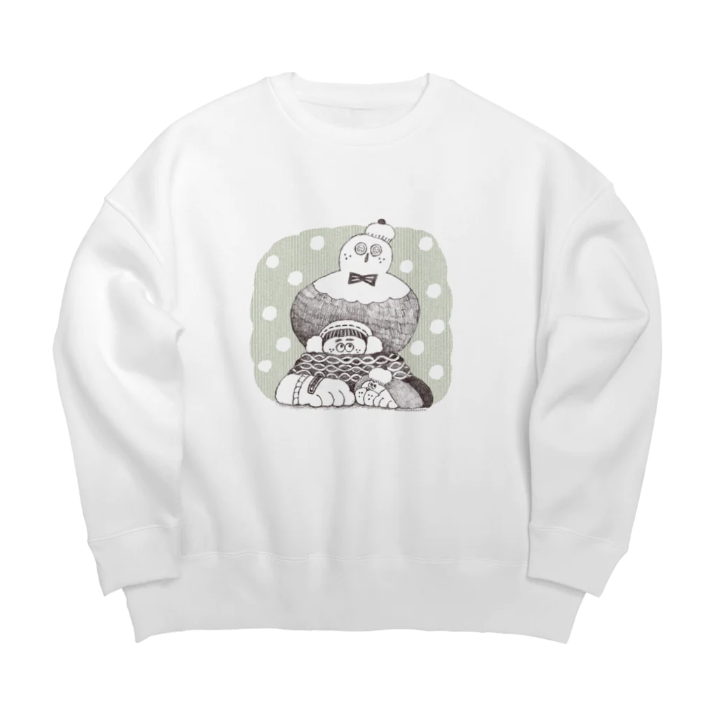 はらたけあおいろの雪だるま Big Crew Neck Sweatshirt