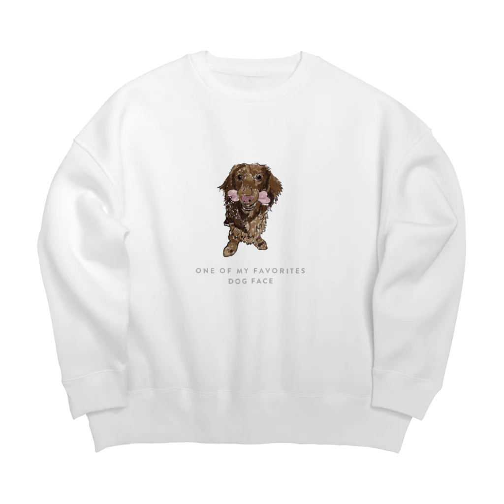 DOG FACEのダックスフンド【わんデザイン 1月】 Big Crew Neck Sweatshirt