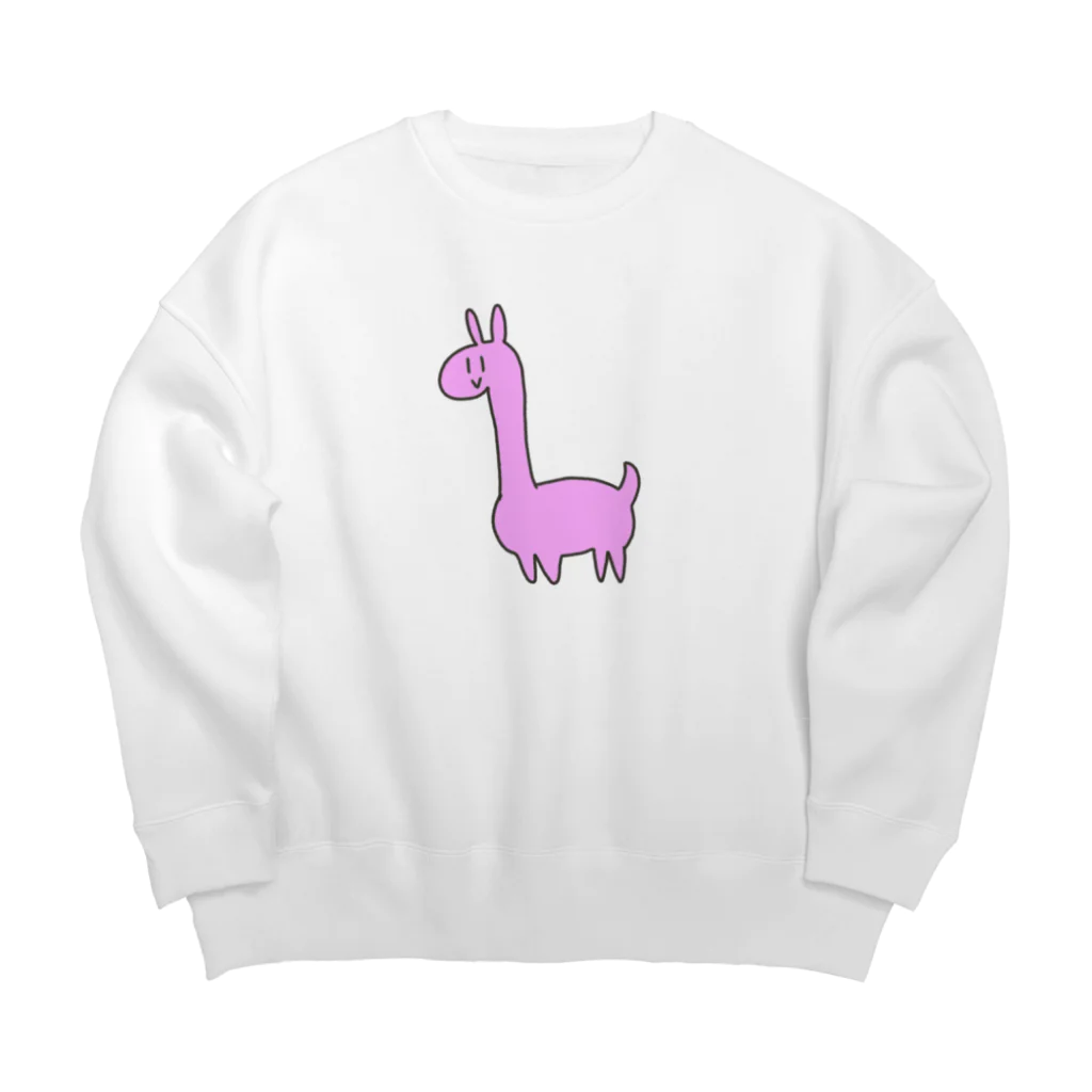 十織のお店の謎のピンク生き物 Big Crew Neck Sweatshirt