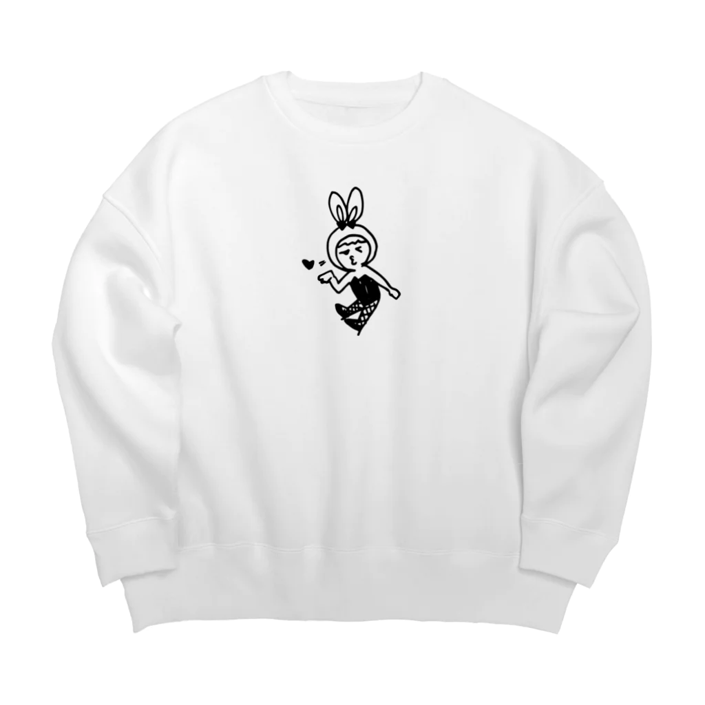 maemaedanの投げちゅうさぎ Big Crew Neck Sweatshirt