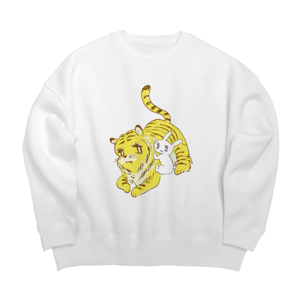 うさぎちゃんアイランドのトラちゃんとうさぎちゃん Big Crew Neck Sweatshirt