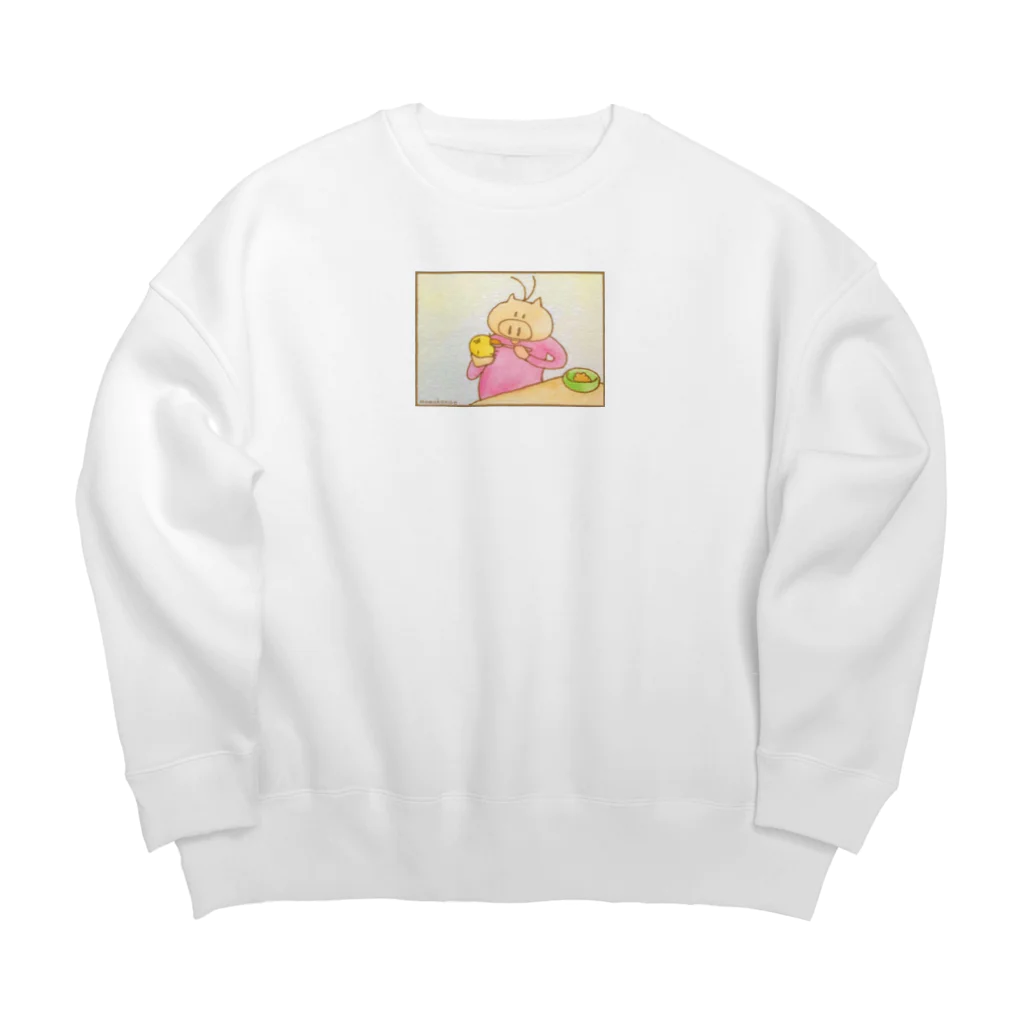 ももこのえのぴーちゃんのごはん Big Crew Neck Sweatshirt