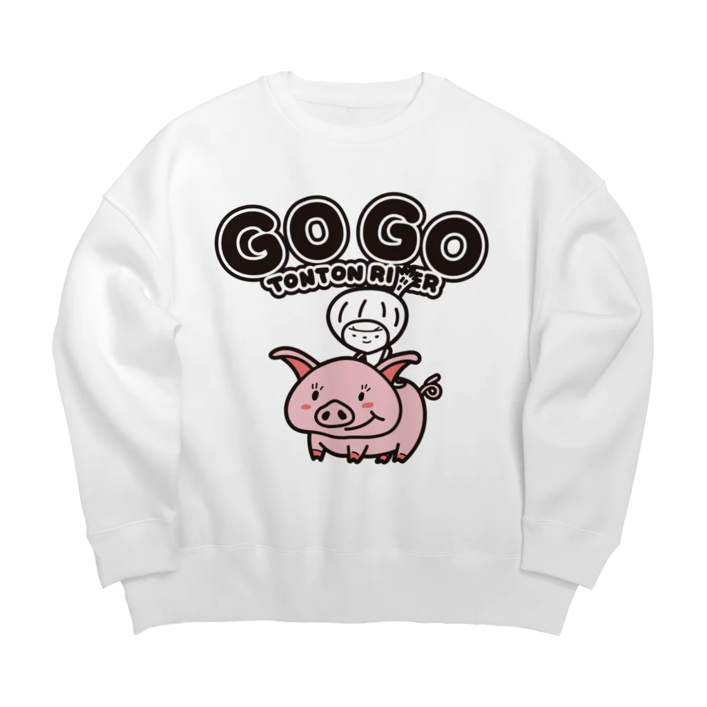 きくのらくがきのGO GO TONTON RIDER きく Big Crew Neck Sweatshirt