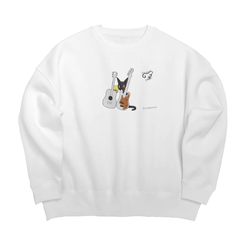 tsubasamoonの天使のひよこちゃんと黒猫ムーン(music) Big Crew Neck Sweatshirt