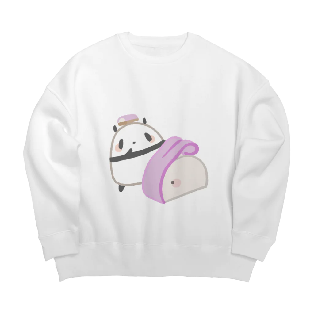 うさやのかまぼこが持つポテンシャルにほれぼれするパンダ Big Crew Neck Sweatshirt