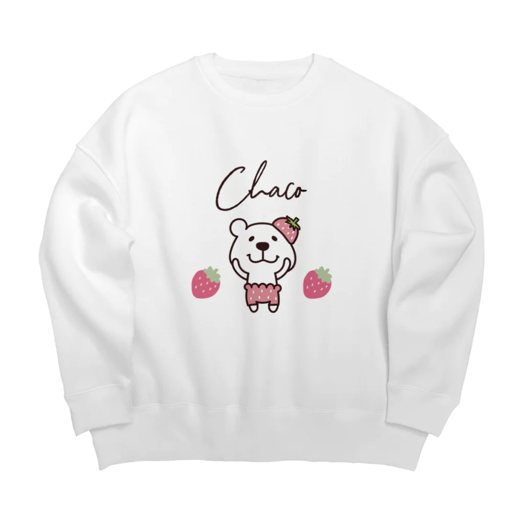 Chaco38のくますけ・いちご（色変更・可能） Big Crew Neck Sweatshirt