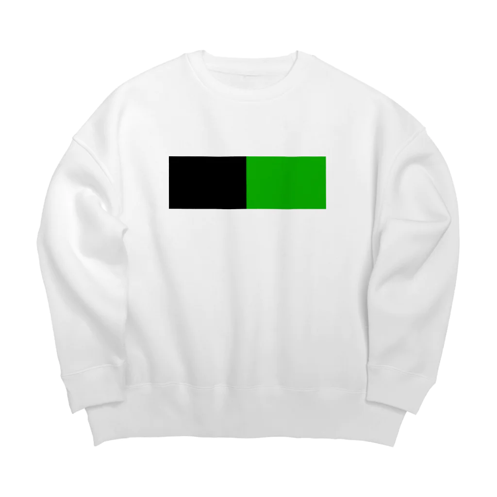 手描きのエトセトラの黒×緑 ２色バイカラー Big Crew Neck Sweatshirt