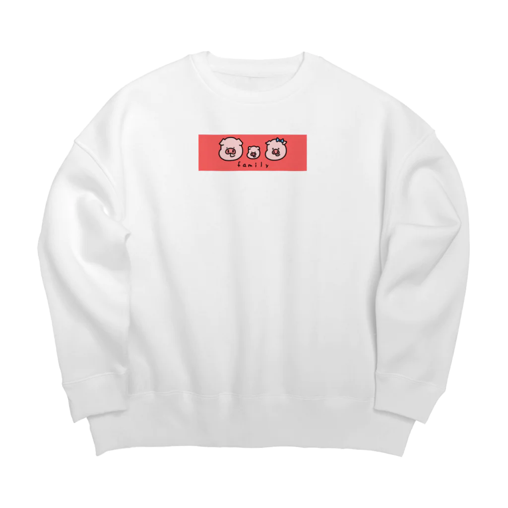 レパード君ショップのブタさんちの家族 ボックスロゴ Big Crew Neck Sweatshirt