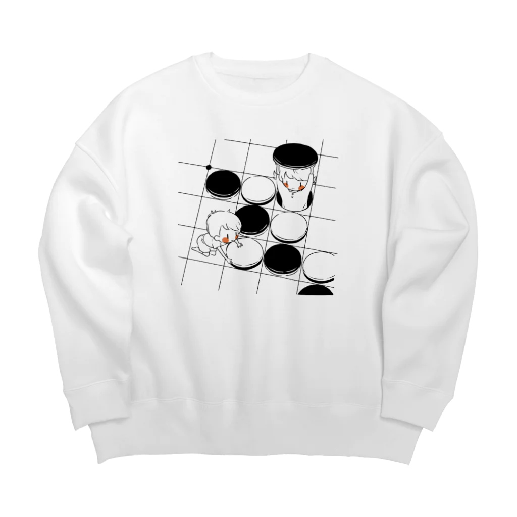 zarazaraspaceのオセロ－線画 Big Crew Neck Sweatshirt