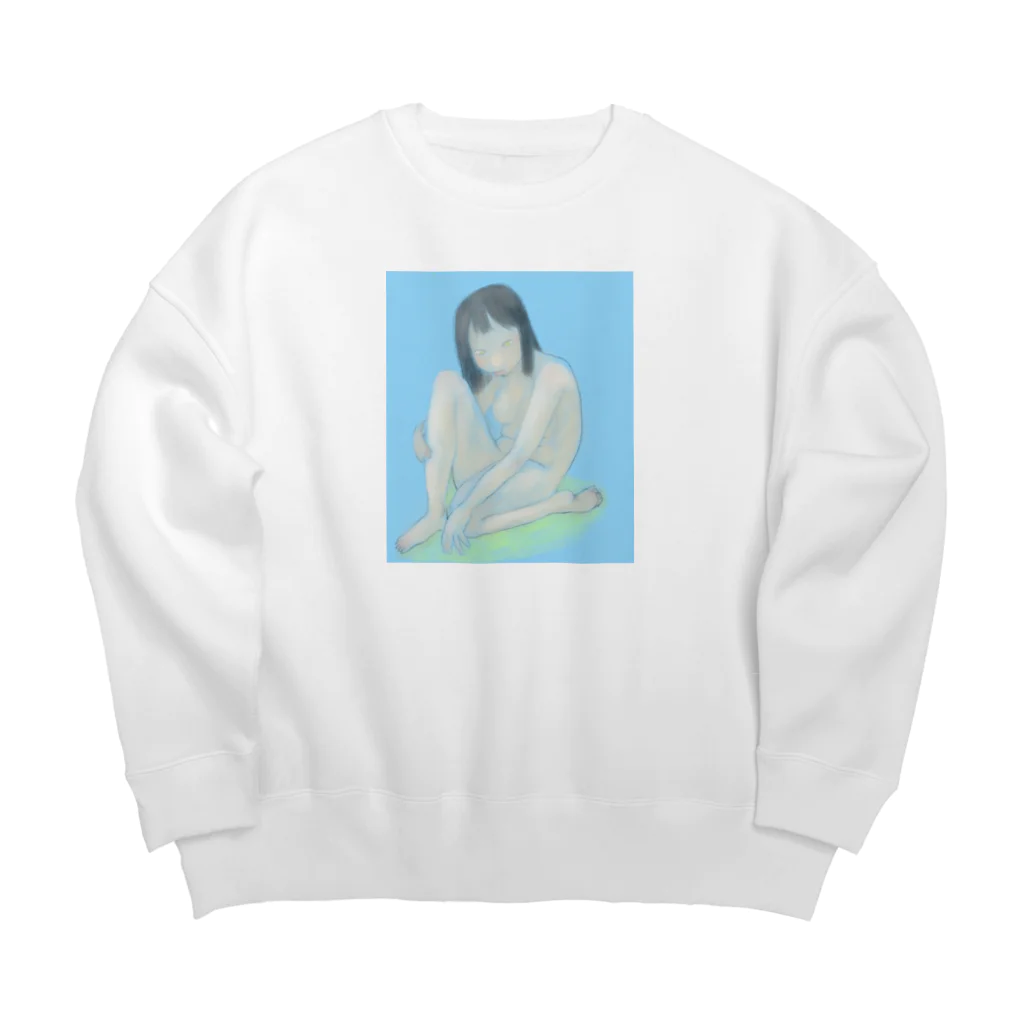 风香の水色の女の子 Big Crew Neck Sweatshirt