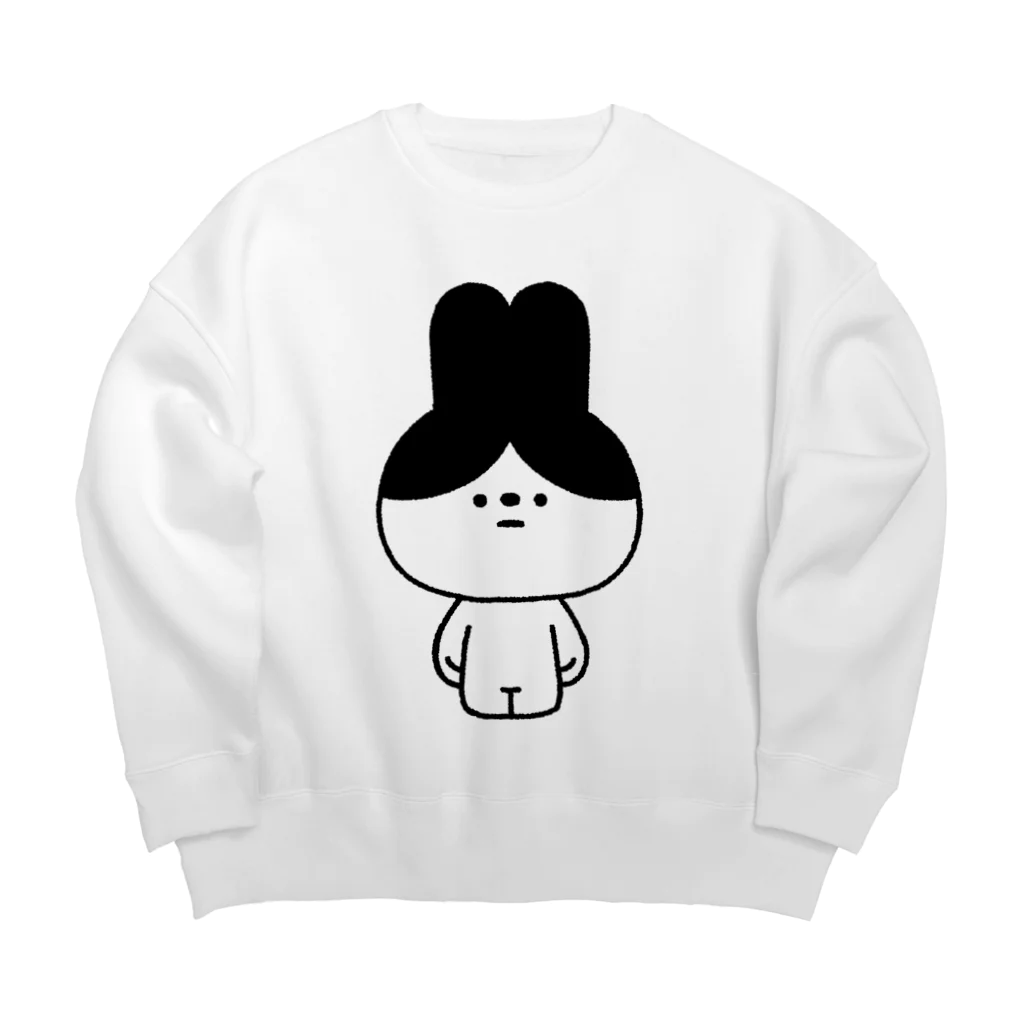 こつｗのおみせの量産うさぎ はちわれ Big Crew Neck Sweatshirt