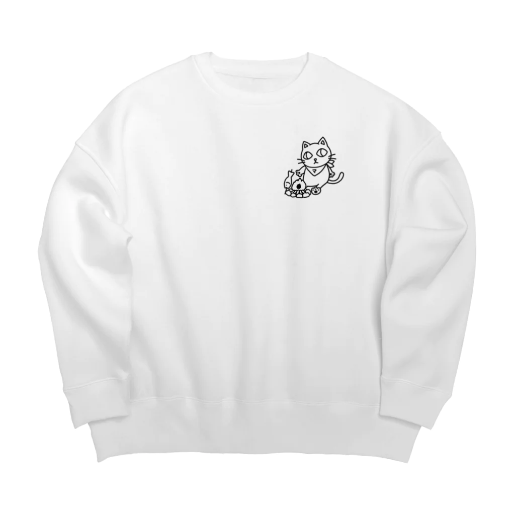 マイスイートメモリーのマイスイネコ 白系文字なしver Big Crew Neck Sweatshirt