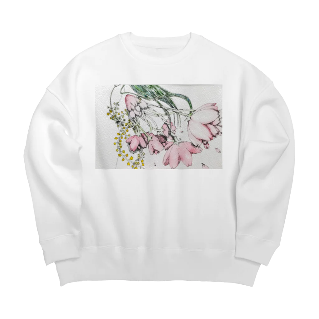 Pointillism loveの春の妖精 Big Crew Neck Sweatshirt