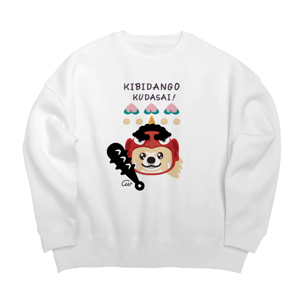 イラスト MONYAAT のきびだんごくださいなのポメラニアン Big Crew Neck Sweatshirt