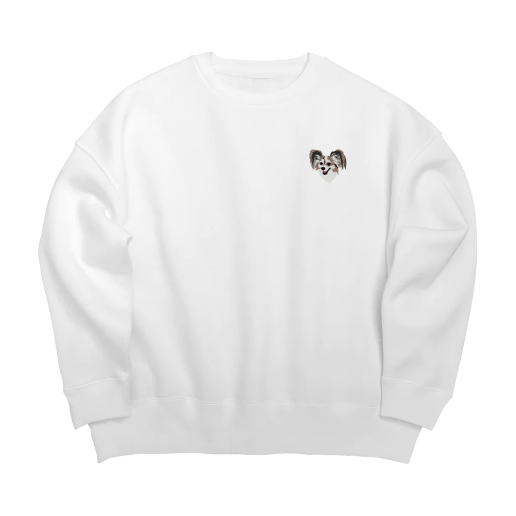 DOG FACEのパピヨン【わんデザイン 2月】 Big Crew Neck Sweatshirt