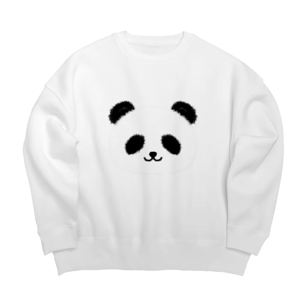 らくがきクオリティのふわふわパンダ Big Crew Neck Sweatshirt