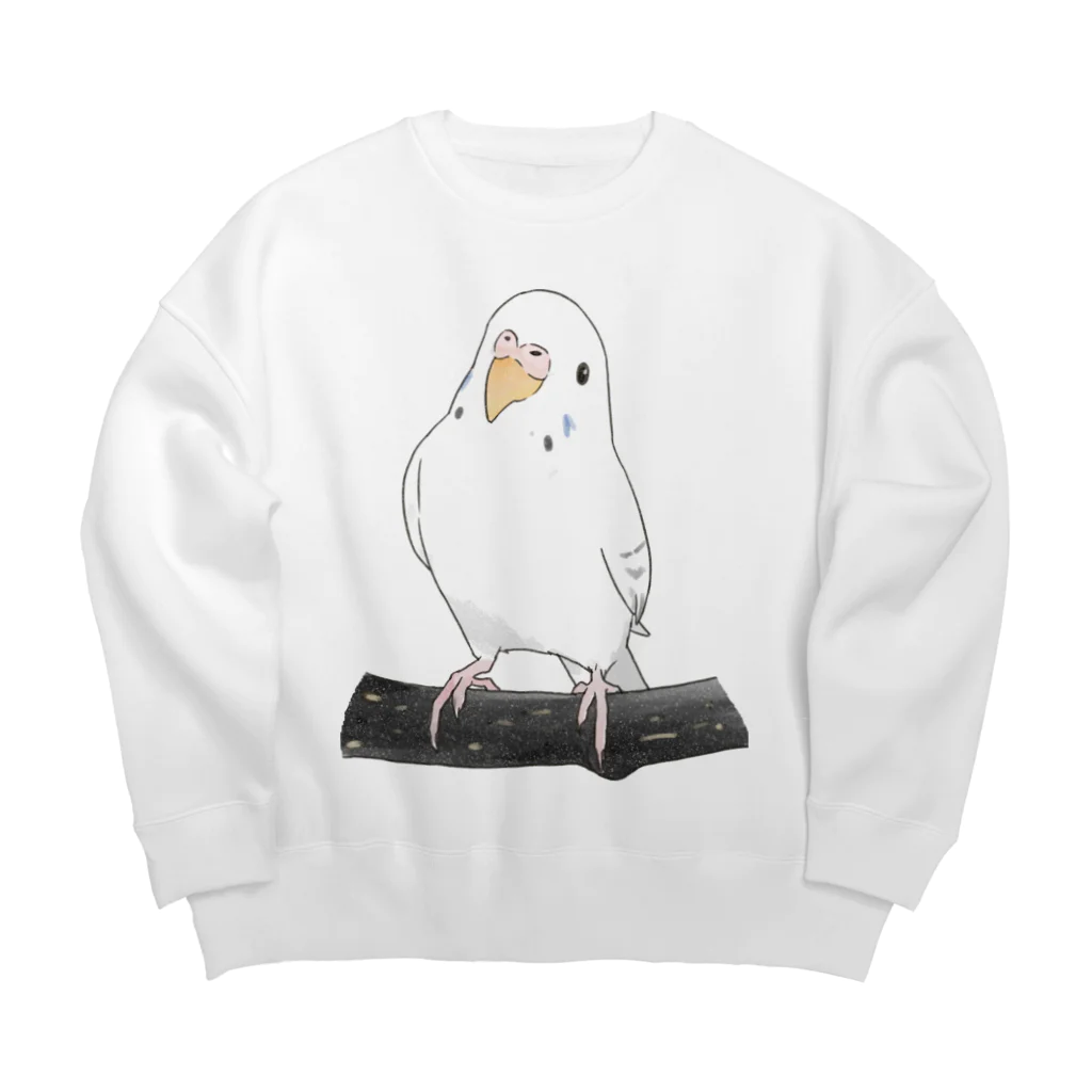 まめるりはことりのまったりセキセイインコちゃん【まめるりはことり】 Big Crew Neck Sweatshirt