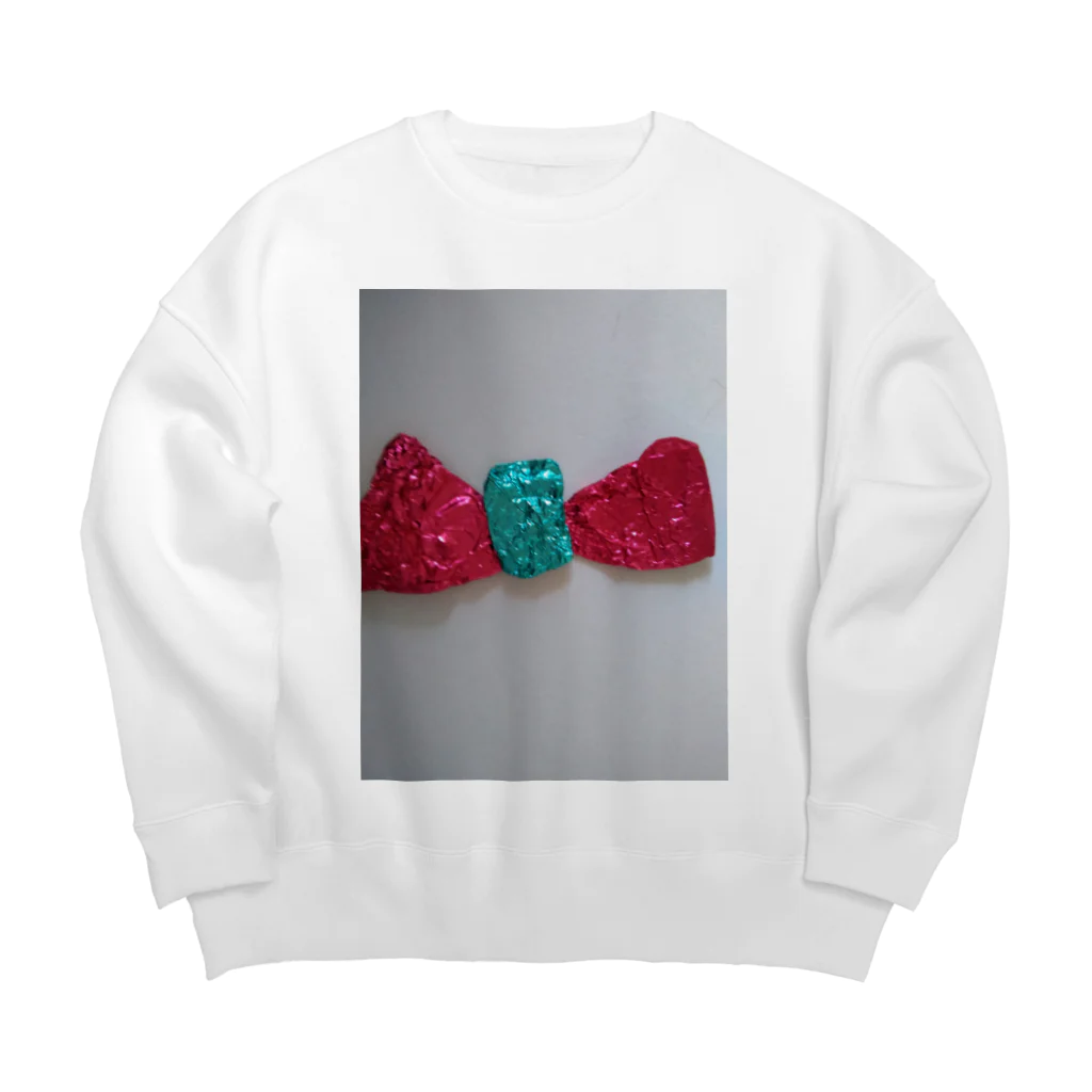 ねこの森でお散歩のキラキラ立体リボン Big Crew Neck Sweatshirt