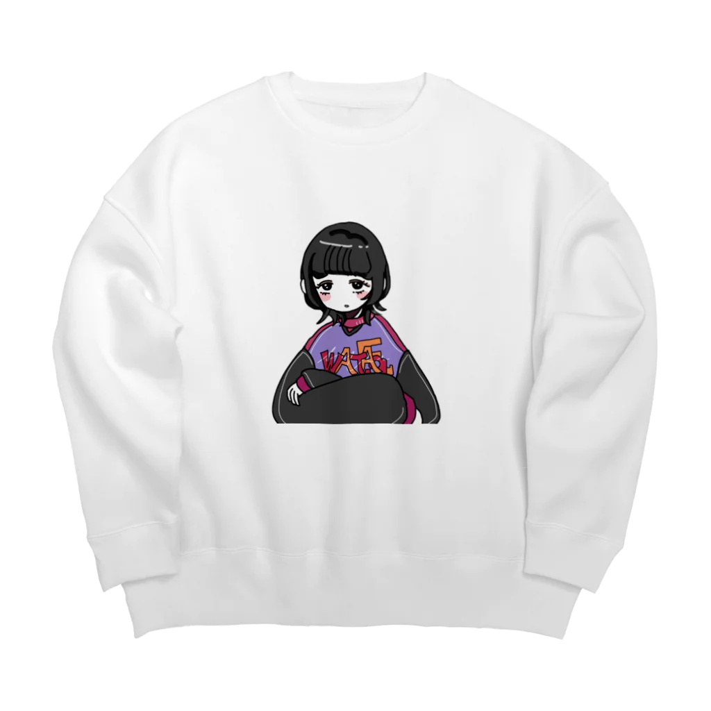 ひざの裏の店のらっぱーちゃん Big Crew Neck Sweatshirt