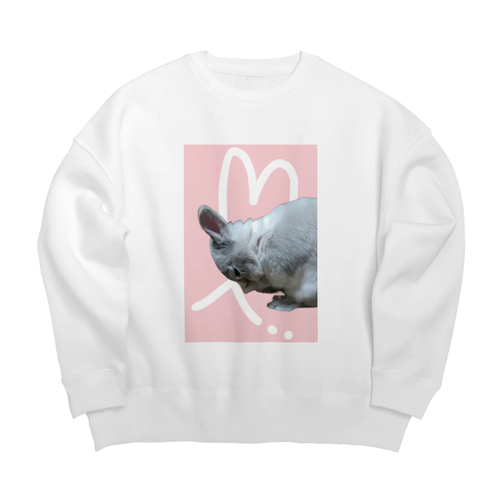 ぽぽこ🐰SHOPのくしくしバニラたん. ハートver Big Crew Neck Sweatshirt