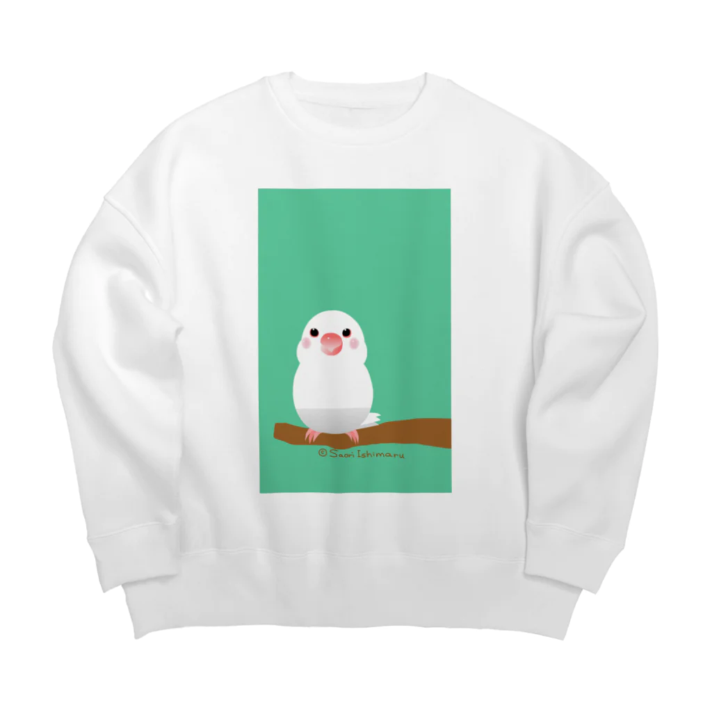 石丸沙織のポチャ白文鳥ちゃん Big Crew Neck Sweatshirt