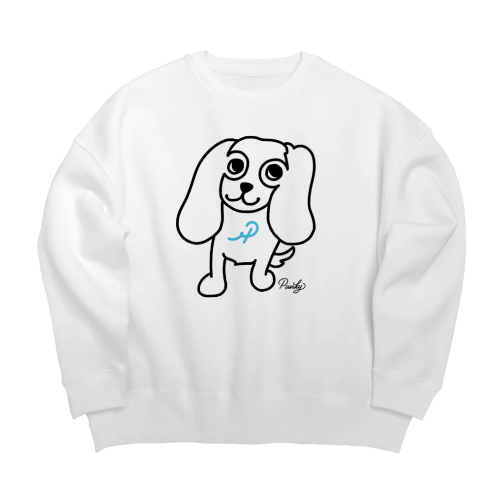 パンキーくんのパンキーくん　モノライン　ブルーP Big Crew Neck Sweatshirt