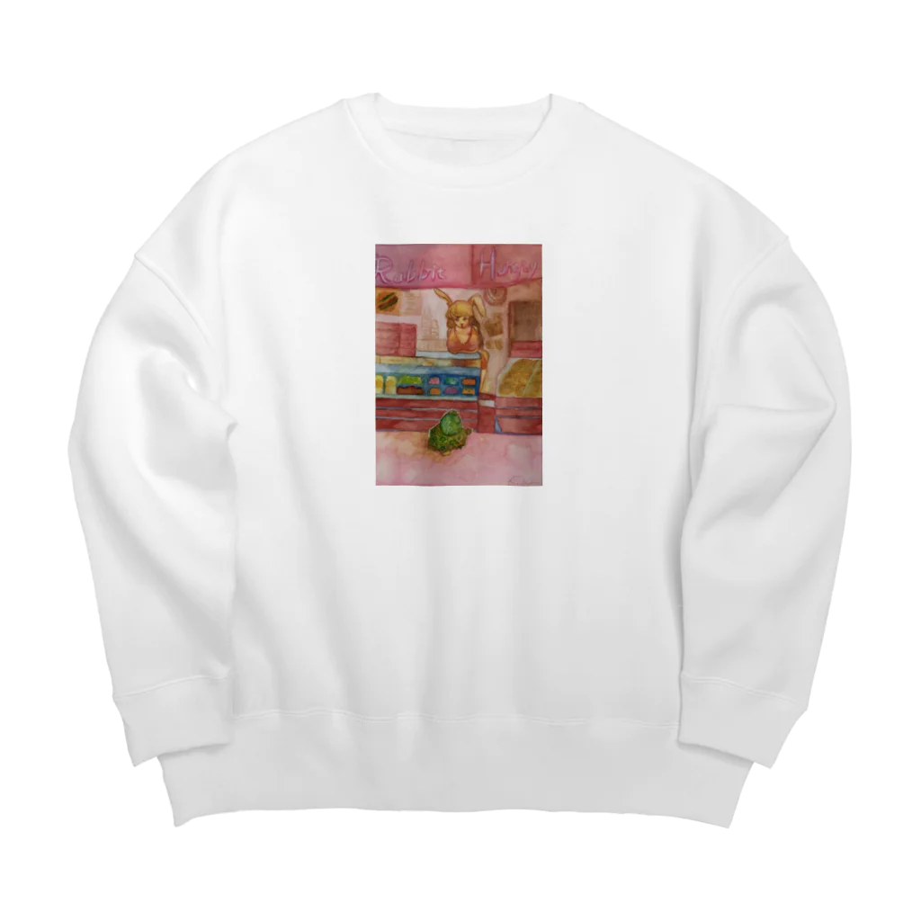 気分すこぶるいいのRabbit Hungry Big Crew Neck Sweatshirt