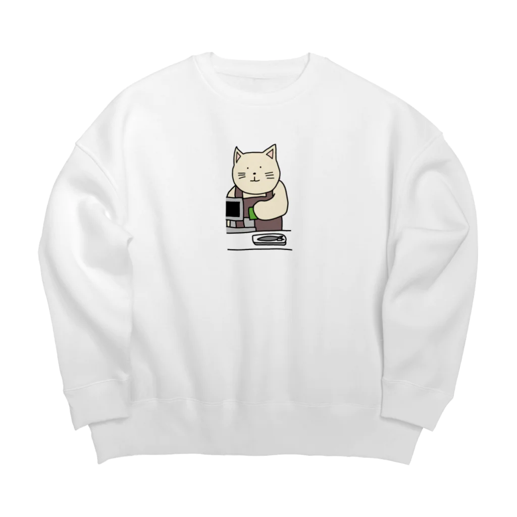 ＋Whimsyのレジねこ Big Crew Neck Sweatshirt