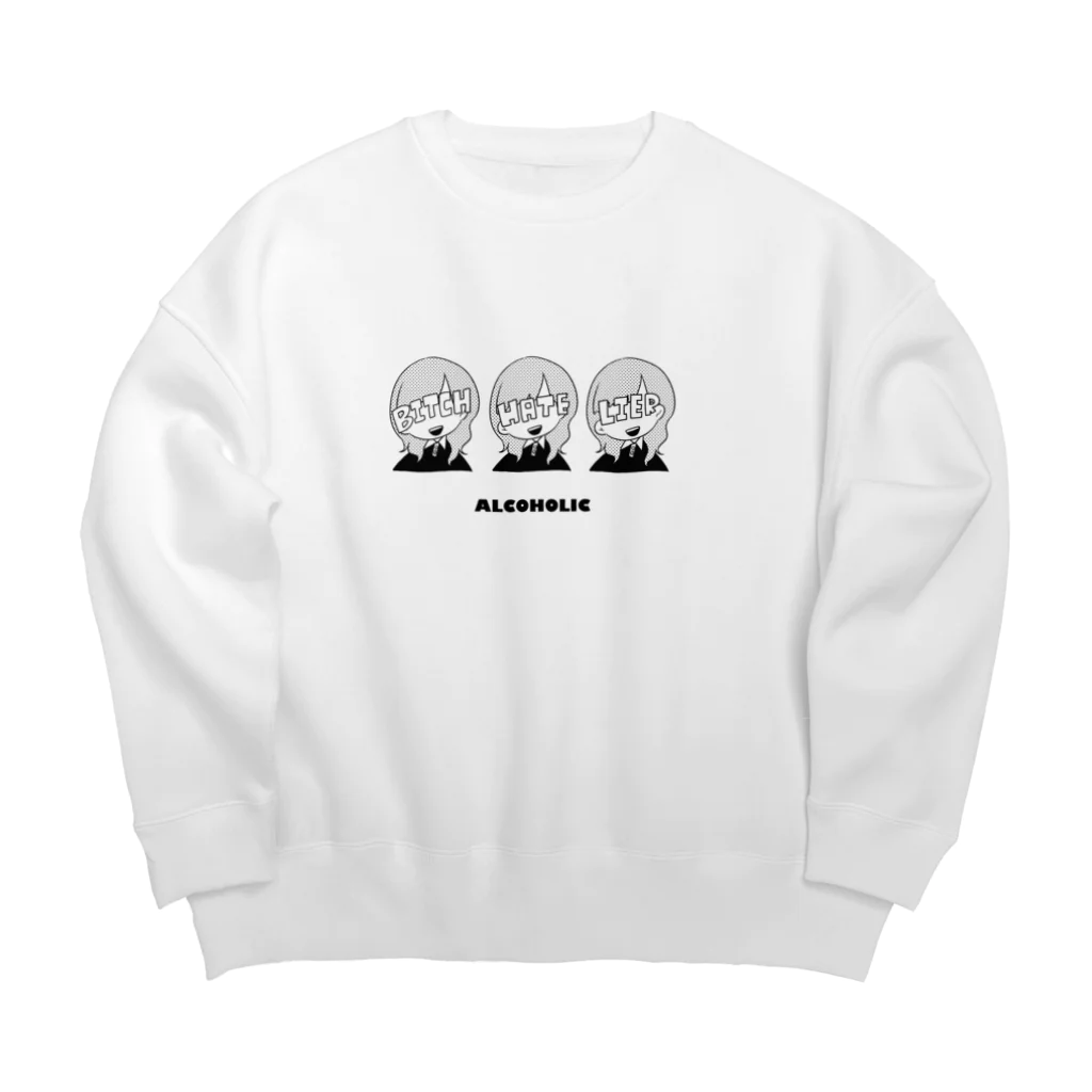 ALCOHOLICのみんなきらいちゃん Big Crew Neck Sweatshirt