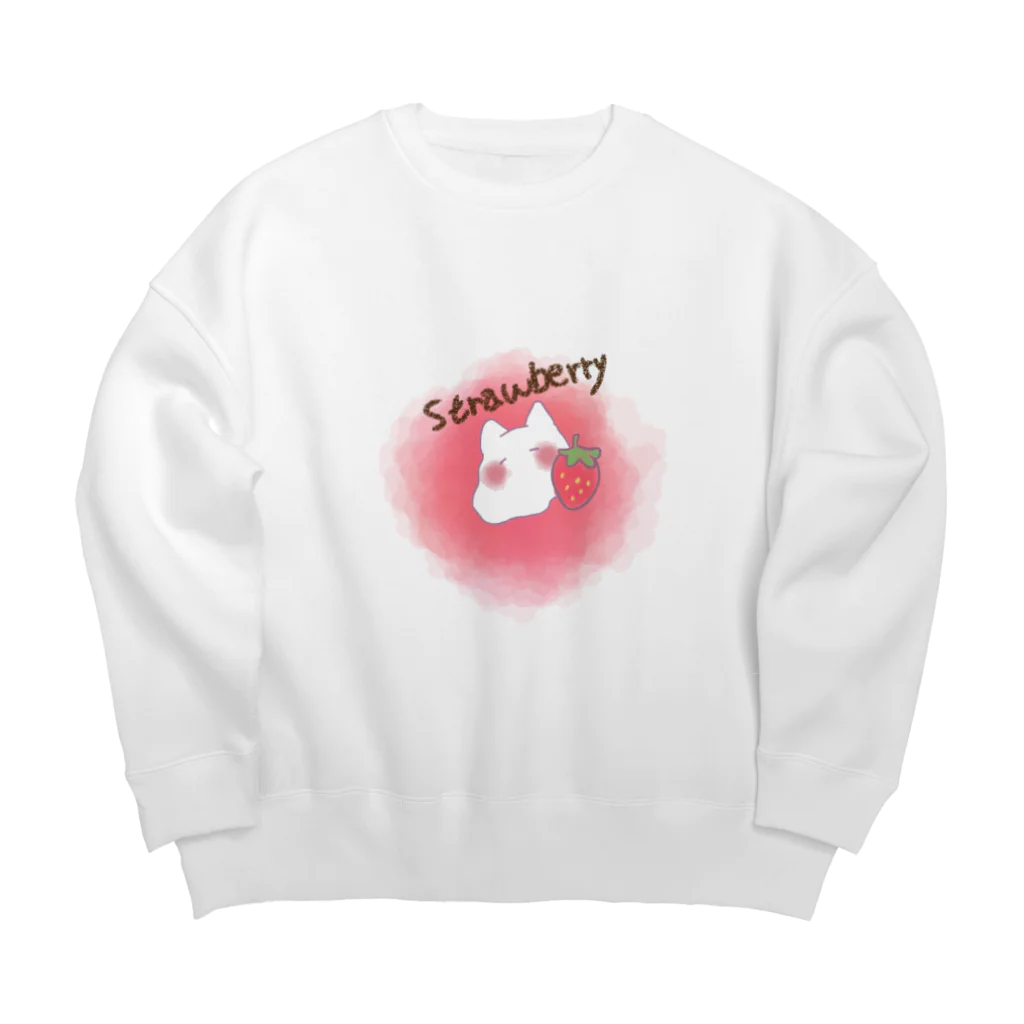 marshmallowのにゃんころ Big Crew Neck Sweatshirt