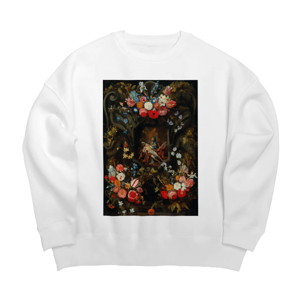 chiru_chanの花と宗教画 Big Crew Neck Sweatshirt