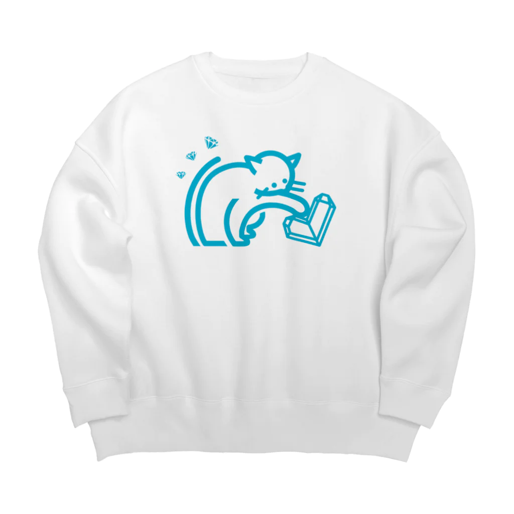 Cleavageの日本式双晶つんつんネコちゃーん Big Crew Neck Sweatshirt