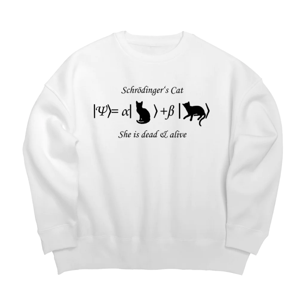 Silvervine Psychedeliqueのシュレーディンガーの猫（黒字） Big Crew Neck Sweatshirt