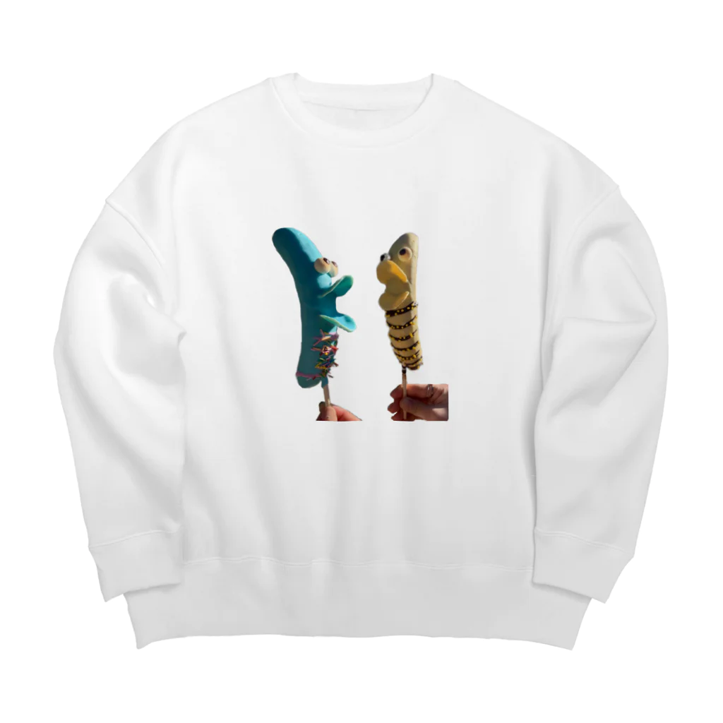 poopoの頭が悪そうなチョコバナナ Big Crew Neck Sweatshirt