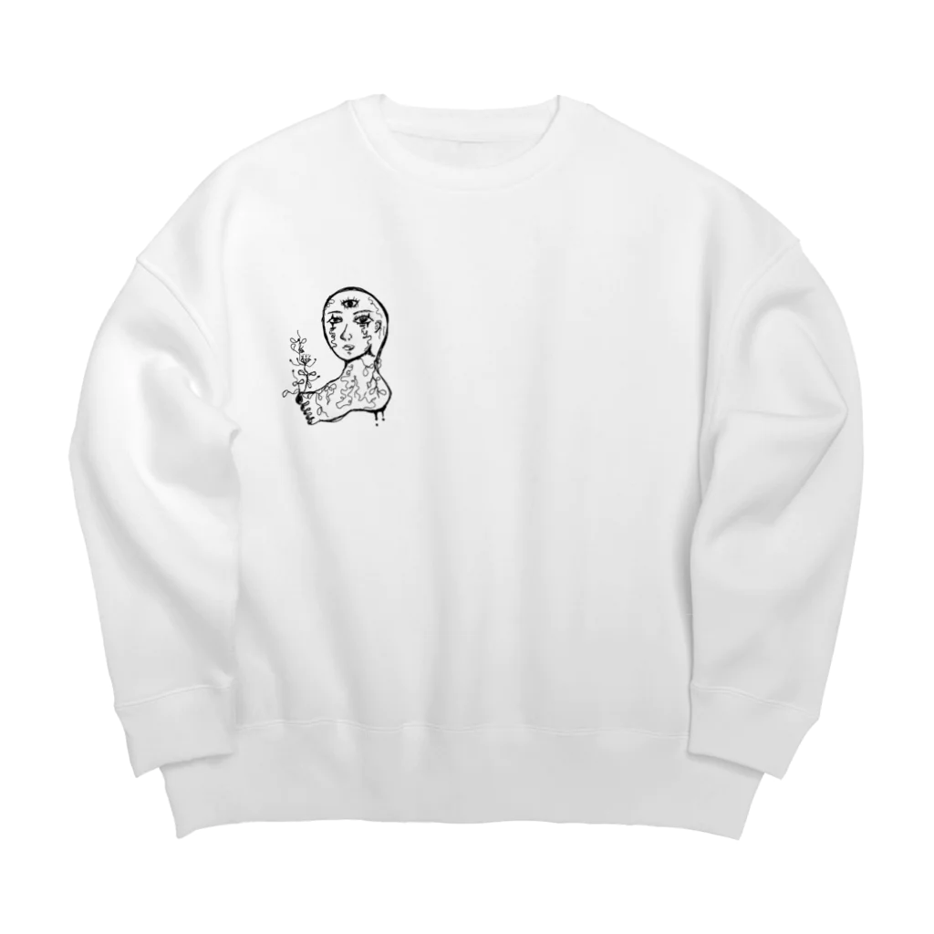 もちもちショップのひとりになってしまった　あしひと Big Crew Neck Sweatshirt