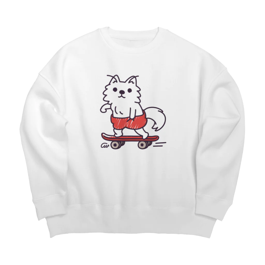 イラスト MONYAAT の赤ぱんポメラのスケボー Big Crew Neck Sweatshirt