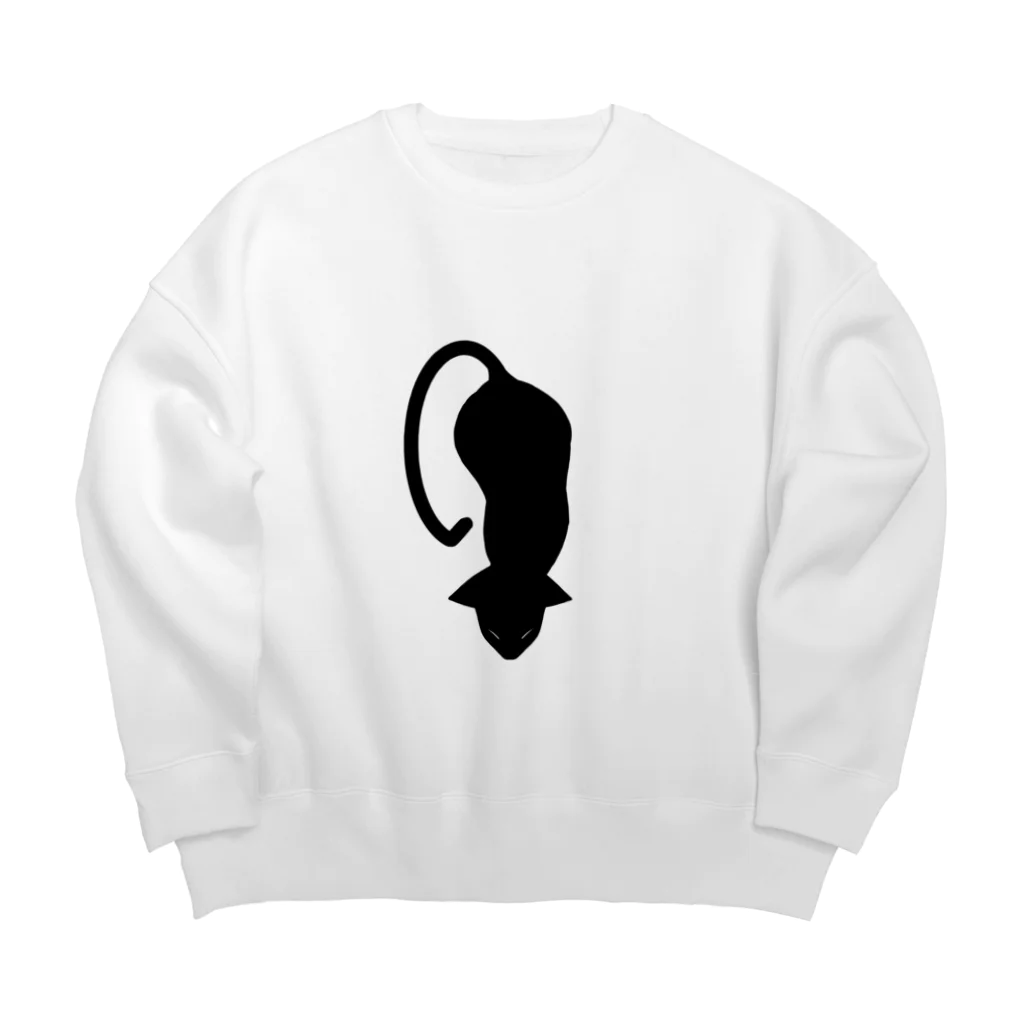 ﾘﾀﾘﾝのお店の黒すぎる猫 Big Crew Neck Sweatshirt