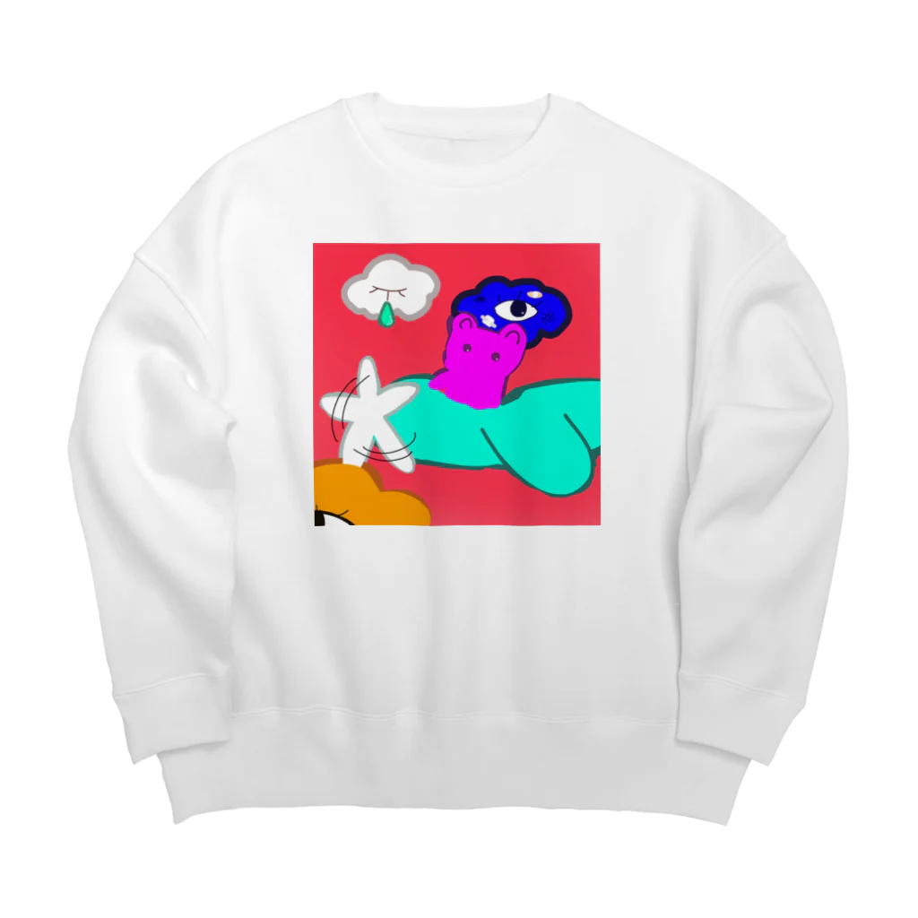 小6自閉スペクトラム症の女の子のお部屋のくまのそら Big Crew Neck Sweatshirt