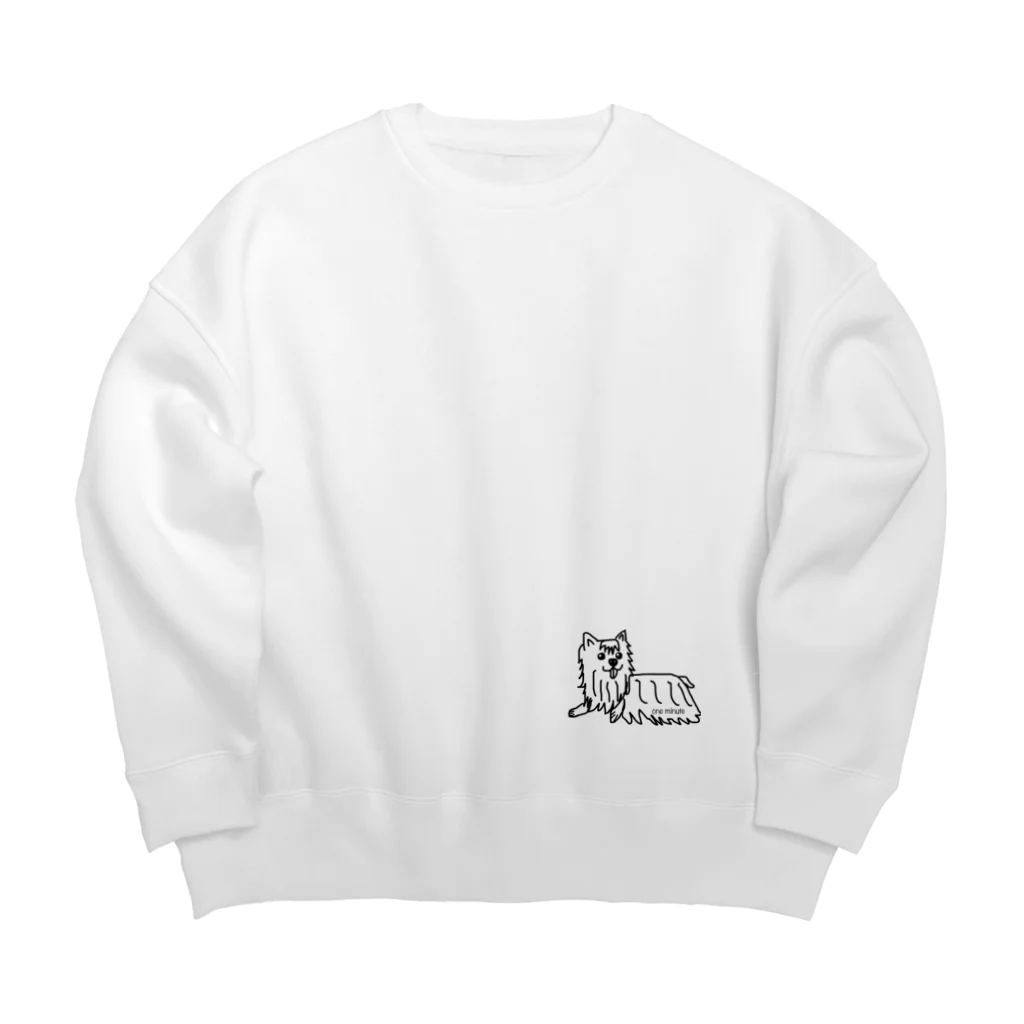 one minute shopの1分ヨークシャテリア Big Crew Neck Sweatshirt