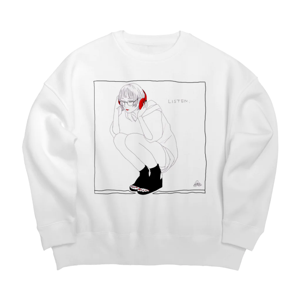 竹条いちいのLISTEN Big Crew Neck Sweatshirt