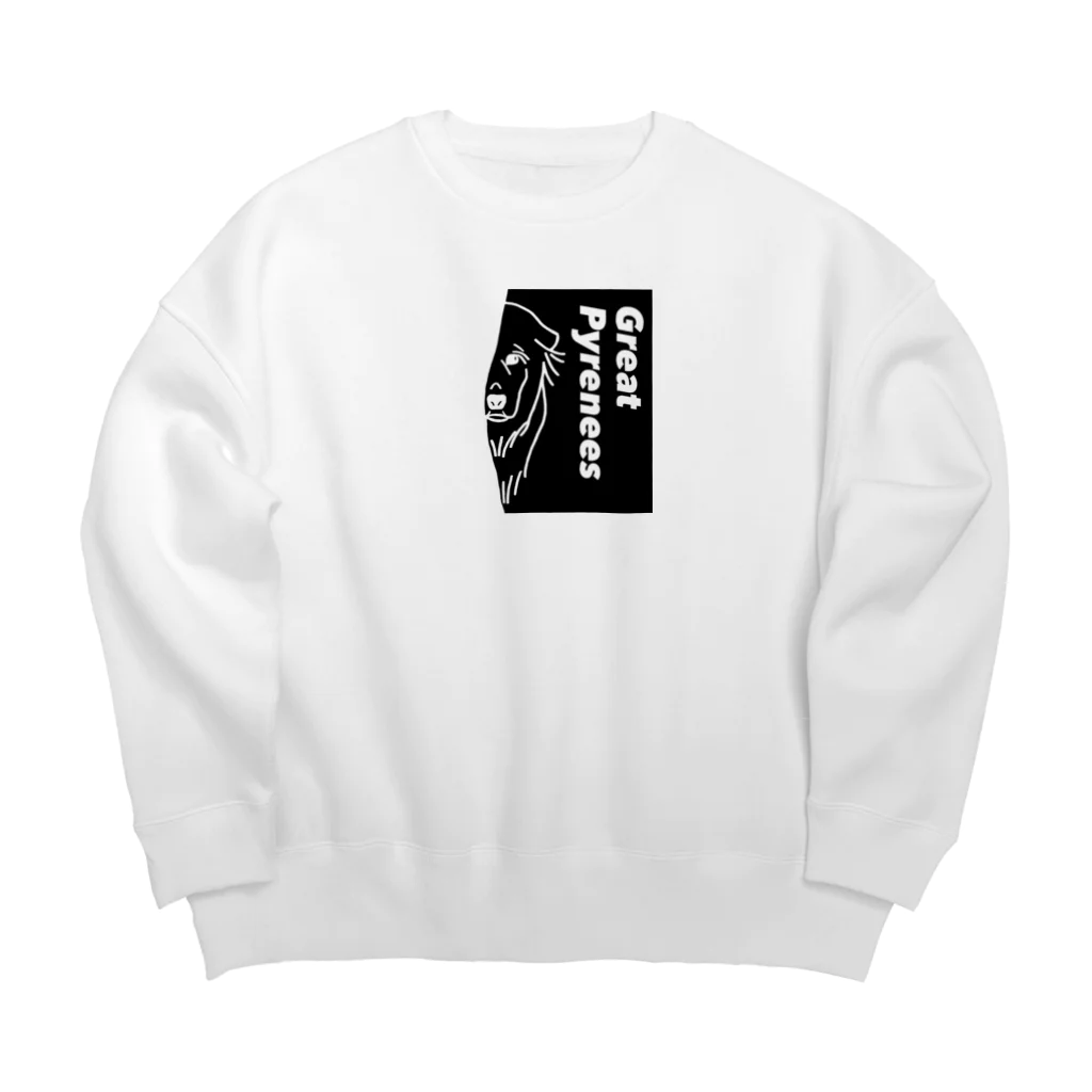 GUTEMARUのグレートピレニーズ 黒デザイン Big Crew Neck Sweatshirt