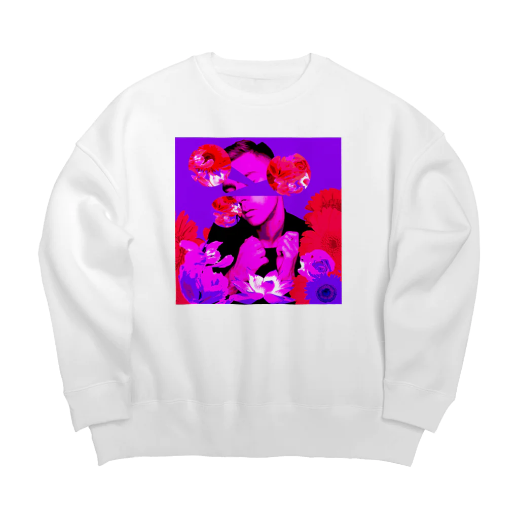 Dog driving through schoolのめっちゃ花 Big Crew Neck Sweatshirt