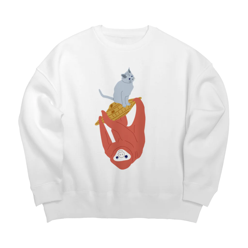 ロゴスの猫&ナマケモノ⇒UFO捕獲編 Big Crew Neck Sweatshirt