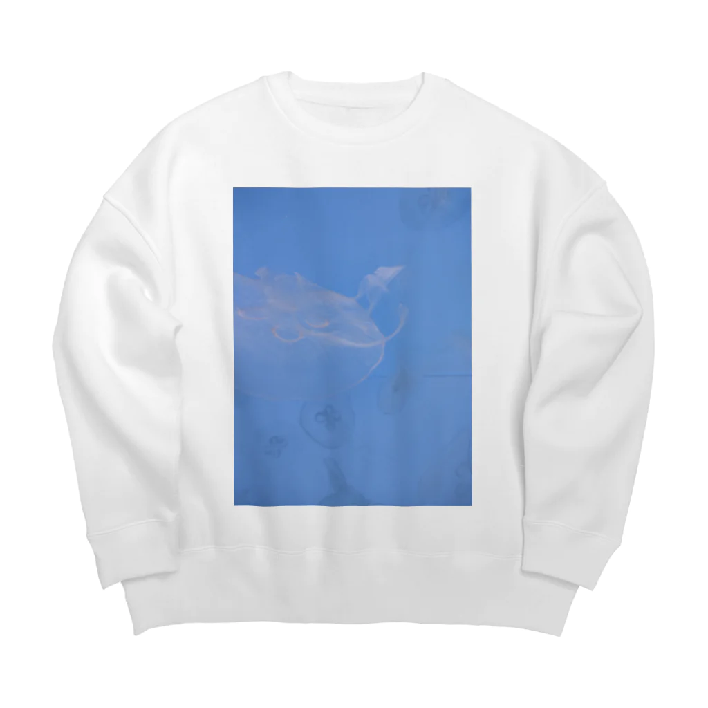 YURURIのくらげblue Big Crew Neck Sweatshirt