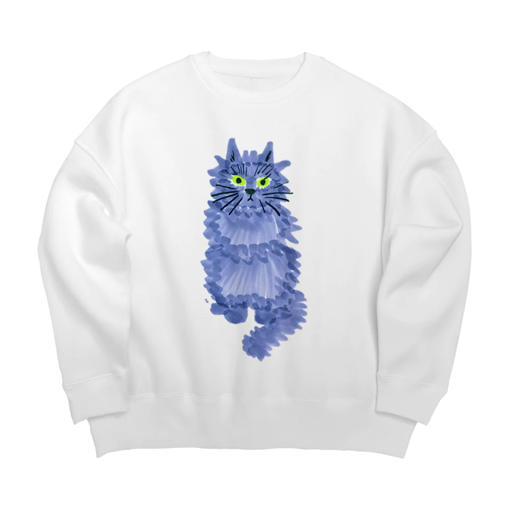 segasworksのながいねこ（お座り） Big Crew Neck Sweatshirt