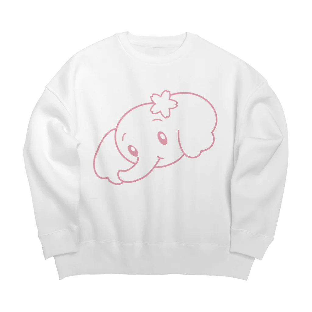 そぼろのスプリングぱおみん　顔　ピンク Big Crew Neck Sweatshirt