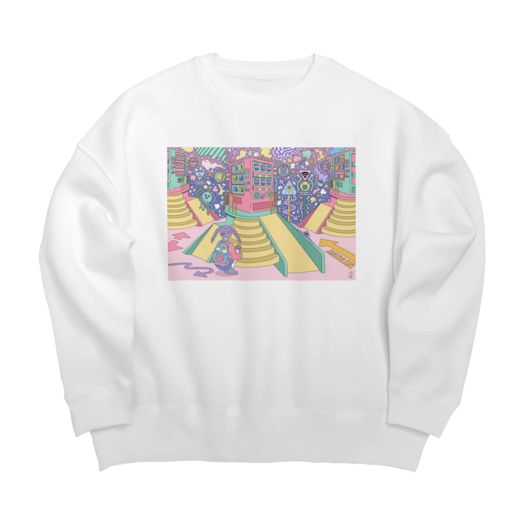 Natsukawa Yukichiのエイリアンタウン一丁目 Big Crew Neck Sweatshirt