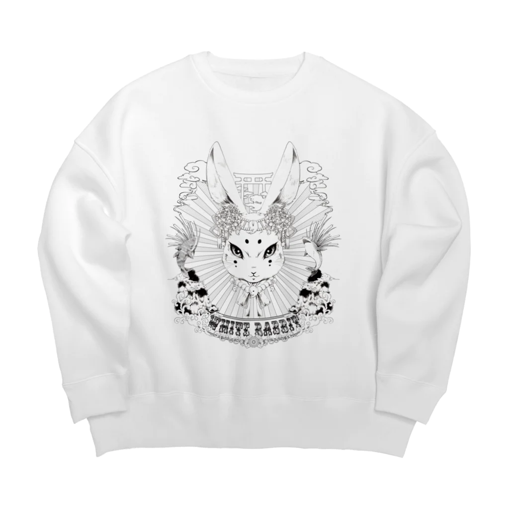 目赤の和兎 Big Crew Neck Sweatshirt